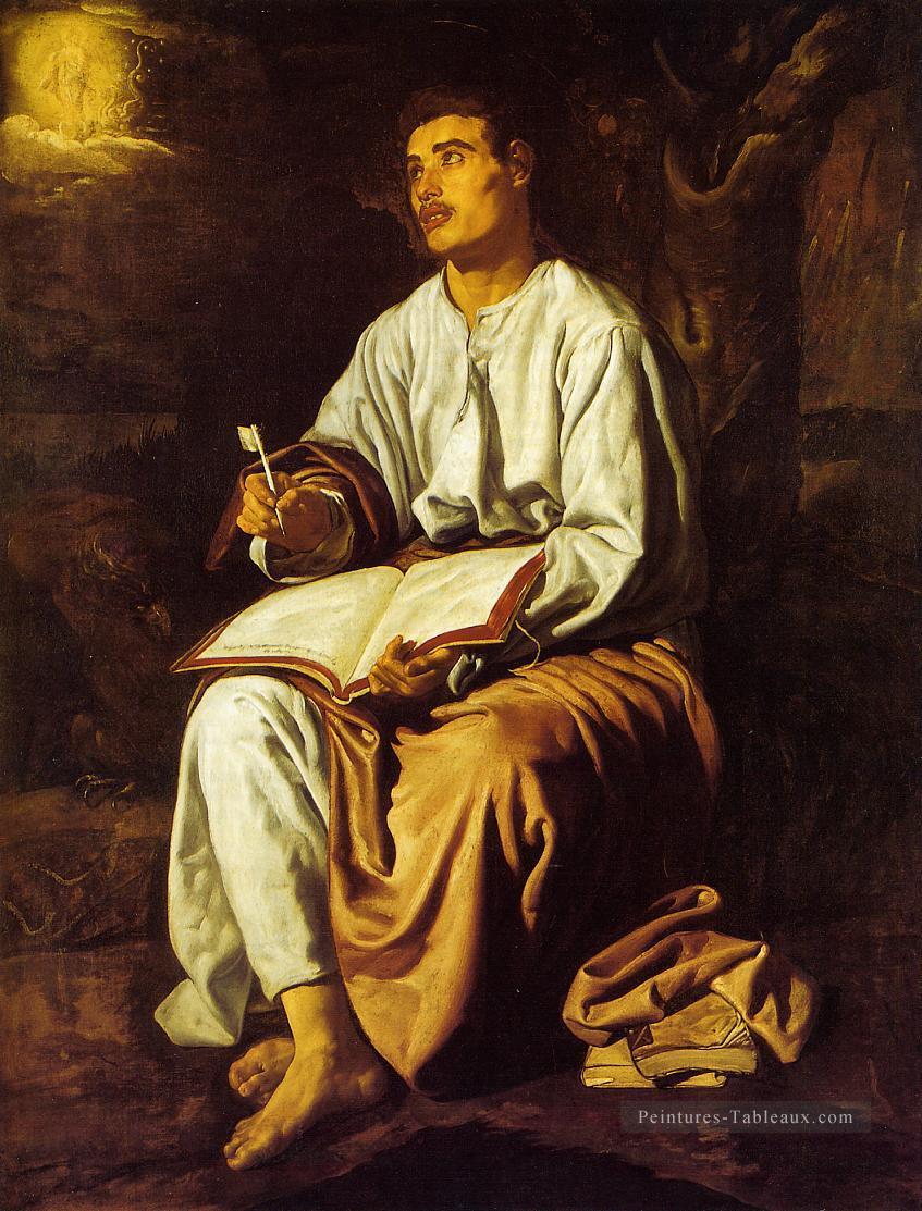 Saint John à Patmos portrait Diego Velázquez Peintures à l'huile